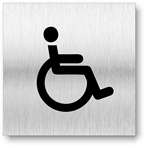 Türschild Behinderten WC Schild UV Druck 12 x 12cm - 3mm Aluverbund - Made in Germany - Art.Nr. 2109
