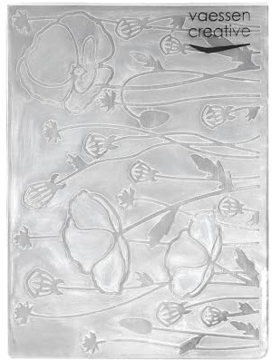 Vaessen Kreativ präglingsmapp, vallmofält 14,5 x 10,8 x 0,5 cm, 1 enhet, för födelsedag, födelse, julkort och pappershantverk