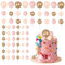 Gyufise 30Pcs Ball Cake Topper Ball Cake Picks Colorful Pearl Ball Shaped Cupcake Insert Cake Topper for Bear Theme Birthday Party Favors Wedding Decoration Supplies Apricot Gold Light Brown