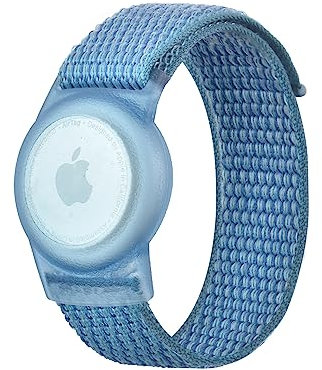 Correas de Reloj de AirTags, Funda Pulsera para Niños, Funda Protectora Portátil, Pulsera Ajustable GPS niños para Posicionar la Pulsera, Tracker Anti-Arañazos GPS Bracelet para AirTag (Azul)