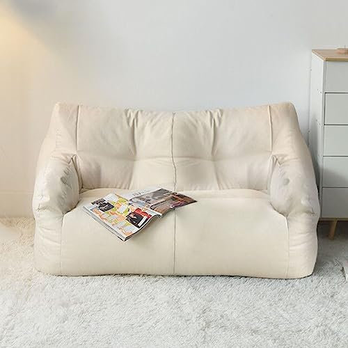 ShEyle Giant Sitzsackbezug, ohne Füllung Lazy Sitzsack Stuhlbezug Bean Bag Chair Cover Lazy Sofa Bean Bag Soft Toy für Outdoor & Indoor Gaming Entspannen 120x60cm,Weiß