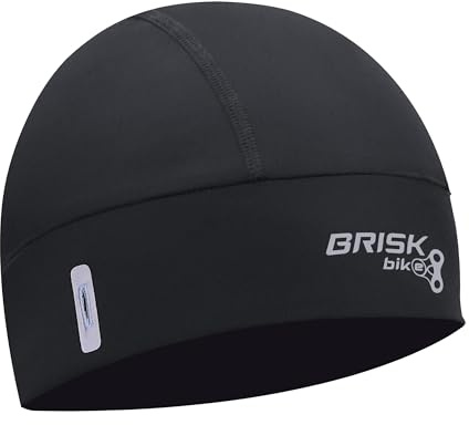 Brisk Bike Cycling Skull Cap Under Hjälm Thermal Tight Fit Varm Vanlig Storlek Svart