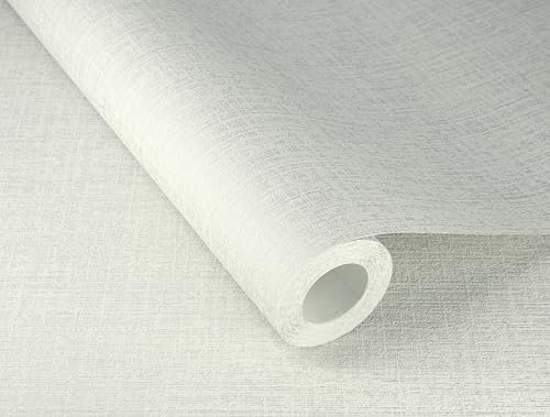 Rasch Carta da parati 653755 – Carta da parati in tessuto non tessuto chiaro con struttura tessile e effetto lino, grigio chiaro della collezione Welcome Home