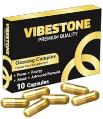 VIBESTONE Gold- Enhance Your Performance - Extra Strength Performance Enhancing Pills, Stamina Endurance Booster Gold Supplement Pills for Men - 10 Ginseng Capsules for Men UK