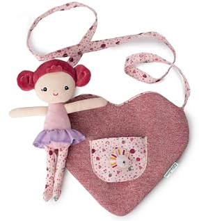 LILLIPUTIENS - Bolso para Niños + Muñeca incluida - Mi Primer Bolso - Forma de Corazón - Desarrolla la imaginación - Tamaño 22x26cm - A Partir de 12 Meses