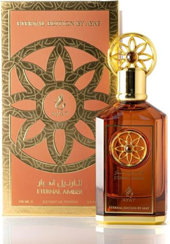 Ayat Perfumes - Perfumes Arabes Mujer y Hombres Eternal Edition 100ml - Fragancia Dubai EDP de Larga Duración - Perfumes Arabes - Eau de Parfum Unisex (Eternal Amber)