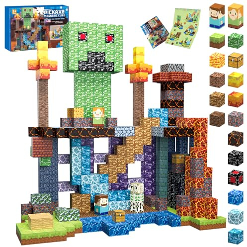 TUKIIE 160PCS Magnetic Blocks, 1inch Magnetic Building Block Constructions Cube Toys for Kids, Montessori STEM Learning Toys Birthday Gifts for Children Boys Girls Ages 3+