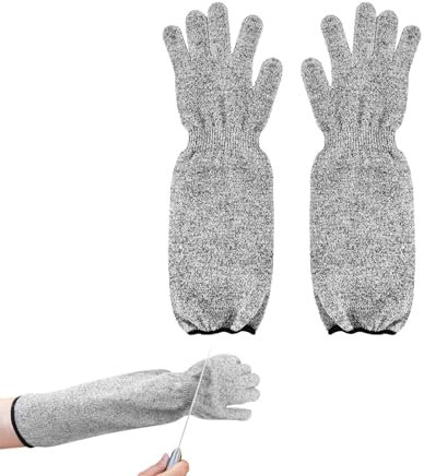 Custodie agricole - Guanti antitaglio per giardinaggio | 45 x 14,5 cm/17,72 x 5,71 pollici Guanti di protezione antitaglio con protezione per braccio, ideali per edilizia, lavorazione del legno e