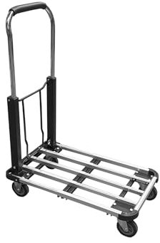 Kortpack Carrello pieghevole con piattaforma | capacità di carico 150 kg | 1 pezzo | Soluzione di trasporto robusta e salvaspazio per magazzino, officina e casa