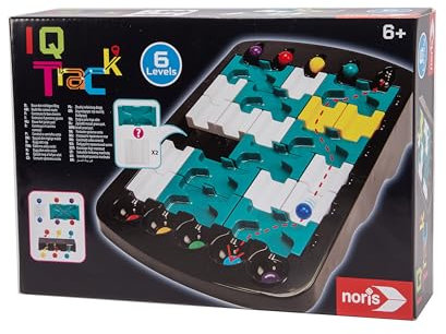 Noris 606134747 – IQ Track-spel (logikspel från 6 år) – raffinerad kulbana challenge för 1 person med 6 svårighetsnivåer inklusive lösningar, tankespel för barn och vuxna