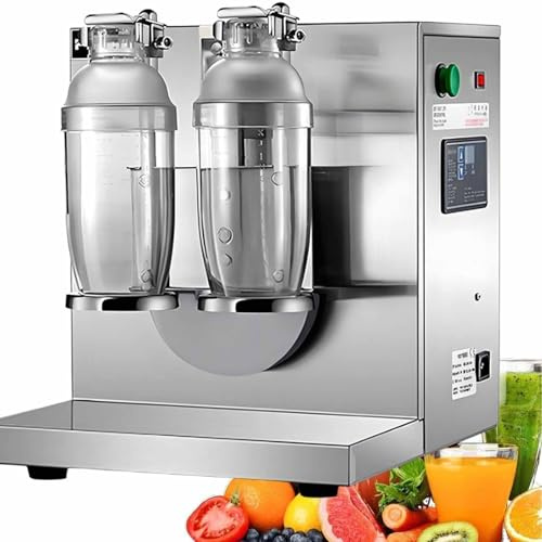 LSBHPPD Máquina Agitadora Automática Té con Leche,Batidora de Té con Leche Doble Marco,120 W,400 RPM,Temporizador Ajustable 0–120 S, Máquina de Té con Leche para Boba Milk Tea