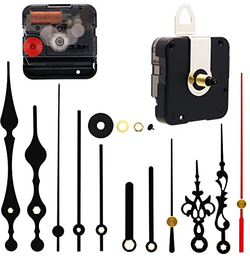 TIKROUND Youngtown Movement for Clock Repair Replacement 17mm (43/64 inch) Shaft Length 9.5mm (3/8 inch) Thread Length.(Black Shaft)
