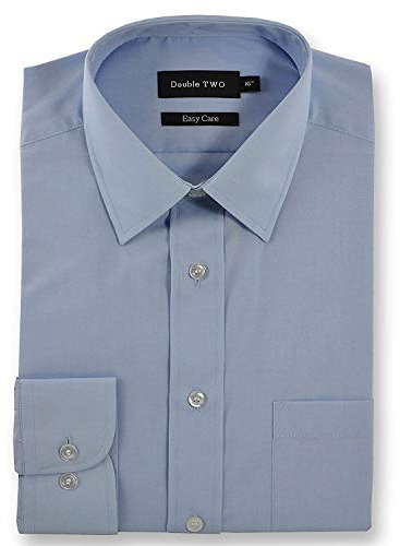 Double TWO Classic Cotton Blend Long Sleeved Shirt (3300) in Lichen in (Collar 19/Chest 54-56)