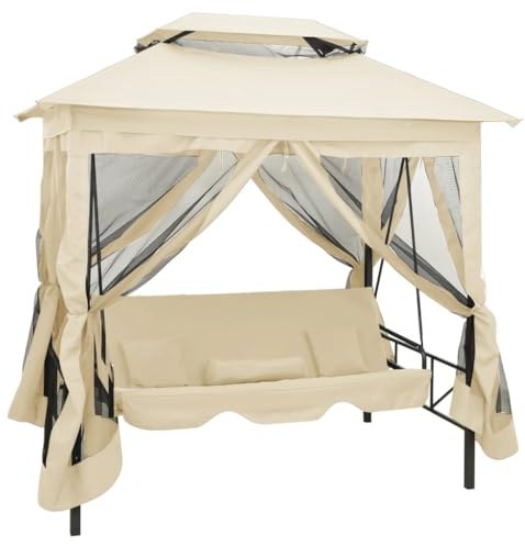 vidaXL Gartenschaukel Bettfunktion 2Sitzer Hollywoodschaukel Gartenmöbel Liege