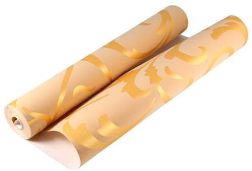 3D Luxus Tapete, 3D, luxuriös, viktorianisches geprägtes Wandpapier mit Raum, TV-Hintergrunddekoration, Wandrolle, Papierrolle, europäischer Stil, Gold, 10 m, gold
