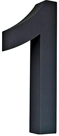 3D Hausnummer Edelstahl Wetterfest & Pflegeleicht Wählbar zwischen Zahlen 0-9 und Buchstaben a-c Hausnummernschild mit Montagematerial 20 cm Höhe (1, schwarz/anthrazit)