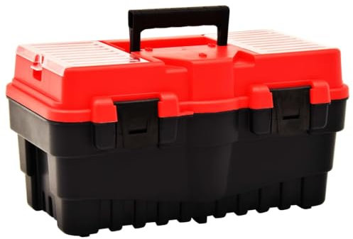 vidaXL Boîte à Outils Mallette à Outils Coffret de Rangement d'Outils Boîte de Rangement Atelier Garage Plastique 462x256x242 mm Rouge