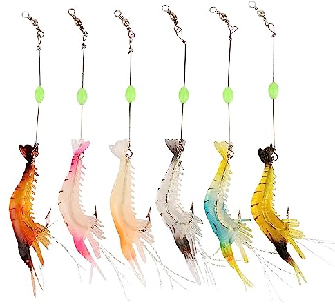 Shrimp Artificial Bait, Soft Shrimp Lures Fishing Lures Luminous Artificial Lures (12PCS)