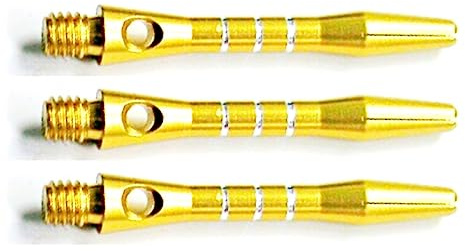 THOR-DARTS S_ALU_gold35_3stripes_3 Eje de Dardos, Adultos Unisex, Oro Corto, 1 Set