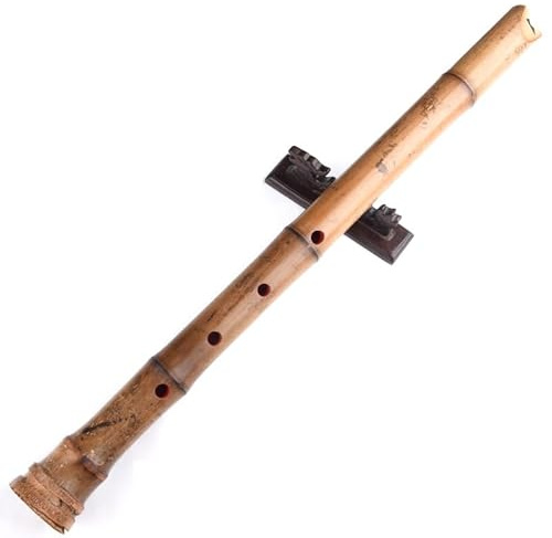 Shakuhachi - Standard 1.8 Shakuhachi Bamboo Flute Pentatonic D/F/G/A/C (D/F) Root End & Natural Edge-Cut Shakuhachi Mouthpiece Zen Instrument. (Color : Beige_A tube in E)
