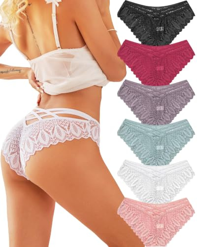 ALL OF ME - Juego de 6 Braguitas brasileñas de Encaje para Mujer, lencería Sexy para Mujer, Brasil, Ropa Interior, Bikini Multipack S-XL