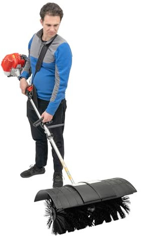 2,3 PS Benzin Motorbesen Kehrmaschine 1700W Kehrmaschine Schneeschieber 1.89CM Handkehrmaschine 52CC Benzin Motorbesen Schneefräse Räumgerät Schnee Sweeper