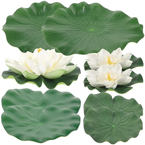 GARVALON 1satz Künstliche Lotusblumen Teiliges Schwimmende Blumen Für Teich Und Garten Realistische Simulation Von Seerosen Und Blättern Verschiedenen Umweltfreundliches Material Für