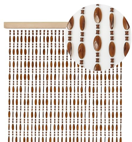 PALUPLUS Tenda a Perline Antimosche, frange con perline in PVC, misura 120x230 cm, tenda per porte e finestre, moschiera a pannello, catenelle a caduta, zanzariera per insetti -2594 (Beige)