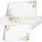 50Pcs Marque Place Motif Fleur 8,5x5,5cm Porte Nom Carton Placement Carte Prénom Blanche Décoration Table pour Mariage Baptême Anniversaire Fête (B)
