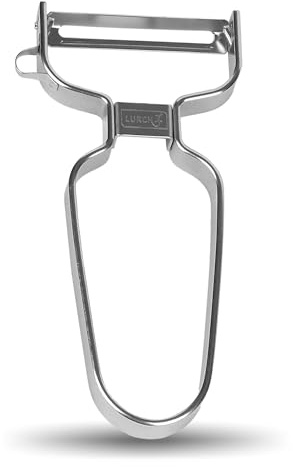 Lurch Sparschäler Universal Edelstahl – Edelstahlklinge mit japanischer Technologie, beweglicher Klingenkopf für müheloses Schälen, ergonomischer Griff für sicheren Halt, ideal für Obst & Gemüse