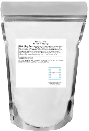 Pure Sea Salt, 1 Pound Resealable Bag, All-Natural, Perfect for Cooking, Baking & Blending