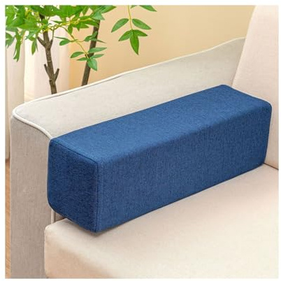 Couch Arm Rest Pillow, High Density Foam Armrest Cushion Removable Pillowcase Washable Elbow Support, Thicken High Density Foam Pad for Recliner Sofa, Bed, Armchair(Royal blue,23.6X5.9X4.7in)