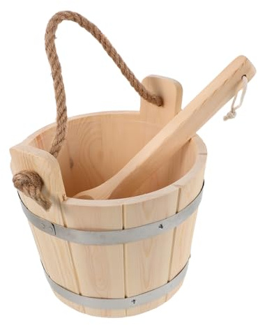 TOYANDONA Barril De Sauna y Cucharón De Madera para Baño De Vapor Accesorios Resistentes Altas Temperaturas para Saunas Caseras para Relajación SPA