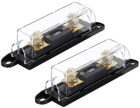 QUARKZMAN 2 Set Portafusibile ANL 100 A 32 V Kit 100 A Portafusibile 0/2/4/8 Gauge AWG Portafusibile Inline Scatola Fusibili Portafusibile Auto Per Radio Audio Inverter Amplificatore