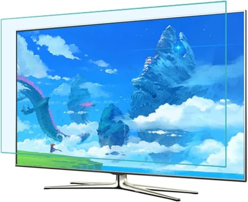 MNJVCFDS Frosted Matte Anti Glare TV Screen Protector for Standard or Curved Monitor - Eye Protection Filter Film Blocking UV & Blue Light from 380 to 495 nm