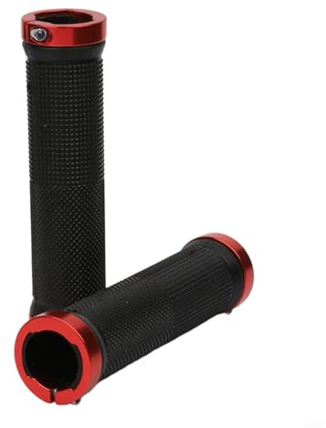 Cykelstyrhandtag av halkfritt gummi med låsbar design för mountainbikes, ergonomiska greppytor minskar handtrötthet under långa turer, väderbeständig yta för dig själv (röd)