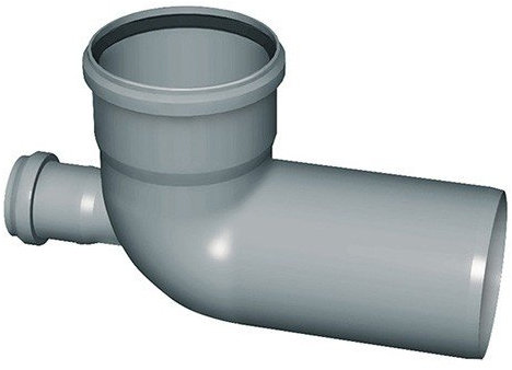 Nicoll - HT CURVA GRIGIA AD INNESTO a 87° DN 110 C/ATT. FRONT. 50 SCARICO SANITARIO Nicoll Redi - NCCZ2315PP