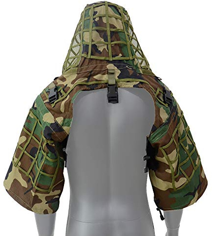 LytHarvest Sniper Ghillie Suit Foundation, Ripstop, Camouflage Tactical Ghillie Hood (Woodland)