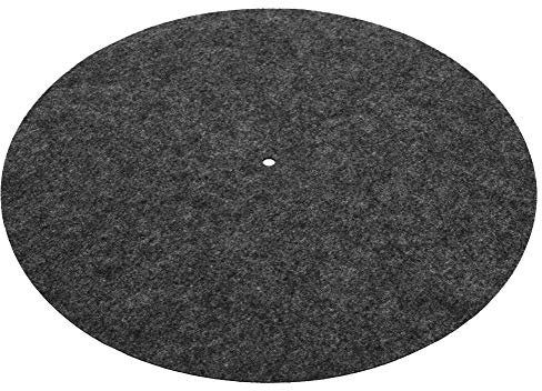 Plateau de Plateau en Vinyle, Coussin Anti-Vibration en Laine pour Tourne-disques en Vinyle, Accessoire de Protection pour Audiophile(Noir)