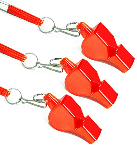 Whistle, 3PCS Professional Emergency Whistles with Lanyards, Very Loud Pealess Whistle, Perfect for Lifeguard Rescue, Survival, Self-Defense