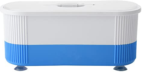 Jacksking Limpiador ultrasónico para anteojos, Limpiador ultrasónico, Profesional con Destornillador, Limpiador de Joyas, para Dientes Falsos Dorados(Blue)