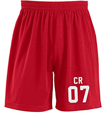 Varsany Personalised Kids Football Shorts - Great Boys Football Kit Gift for Kids Red
