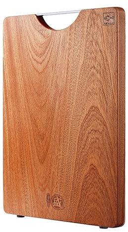 MITSUMOTO SAKARI Tagliere da Cucina Professionale, Tagliere in Tronchi di Ebano Naturale 40×27×2.5 cm, Tagliere Legno con Piedini Antiscivolo