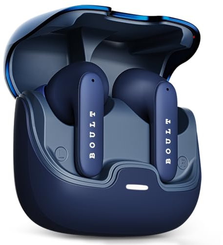 Boult Audio Z40 True Wireless in Ear Earbuds with 60H Playtime, Zen™ ENC Mic, Low Latency Gaming, Type-C Fast Charging, Made in India, 10mm Rich Bass Drivers, IPX5, Bluetooth 5.3 Ear Buds TWS (Blue)