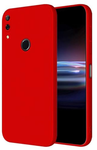 HONLEN Coque pour Huawei P Smart Z/Honor 9X Protection Étui, (6.59 inches) Liquide TPU Silicone Case Anti Rayures Ultra Mince Souple Cover en Silicone Rouge de Chine
