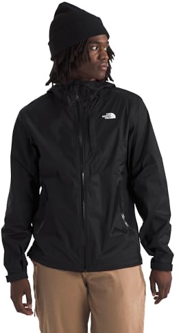 The North Face Men's Alta Vista Rain Jacket - Waterproof, Breathable, Weather Ready Hood, Zip Chest Pocket, TNF Black-NPF, Large