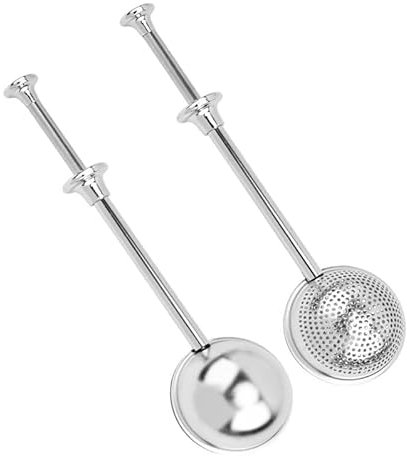 2pcs Baker's Dusting Wand for Baking,304 Stainless Steel Tea Infuser,Powdered Duster for Bread Baking, Small Powdered Sugar Shaker Duster