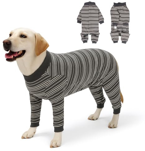 TQFlow Tutina Post Operatoria Cane Recupero Costume, Animale Chirurgico Body Post-Operatori per Donna Maschio Cani, Alternative al Collare Pigiama Cane Operative Tuta Bodysuits Camicie (Grigio, XXL)