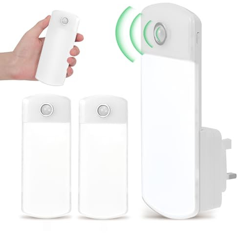 2 Pack LED Motion Sensor Night Light, 4 in 1 LED Power Failure Light, Rechargeable Plug in Emergency Light, Portable Dimmable Nightlights, for Kids Adults Home Power Failure