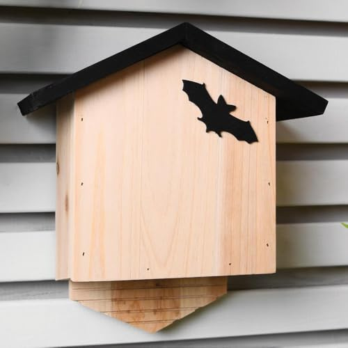Wooden Bat Box – Black | Outdoor Bat House Shelter | Eco-Friendly Roosting Habitat for Bats | Weatherproof & Durable | Easy to Install for Garden, Yard & Wildlife Conservation
